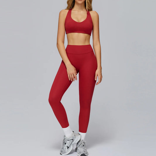 3-Piece Seamless Yoga Set-Sports Bra, High-Waist Leggings & Jacket
