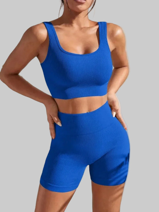 2-Piece Yoga Set - Sports Bra & Shorts